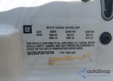 2005 Chevrolet Malibu from USA, damaged, VIN 1G1ZS52F25F153704